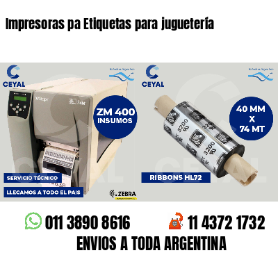 Impresoras pa Etiquetas para juguetería
