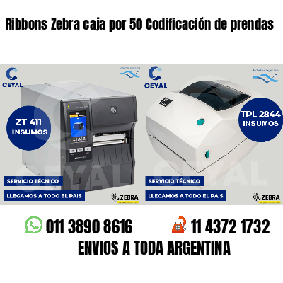 Ribbons Zebra caja por 50 Codificación de prendas