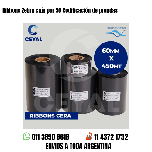 Ribbons Zebra caja por 50 Codificación de prendas