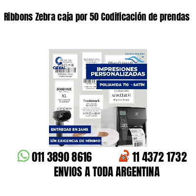 Ribbons Zebra caja por 50 Codificación de prendas