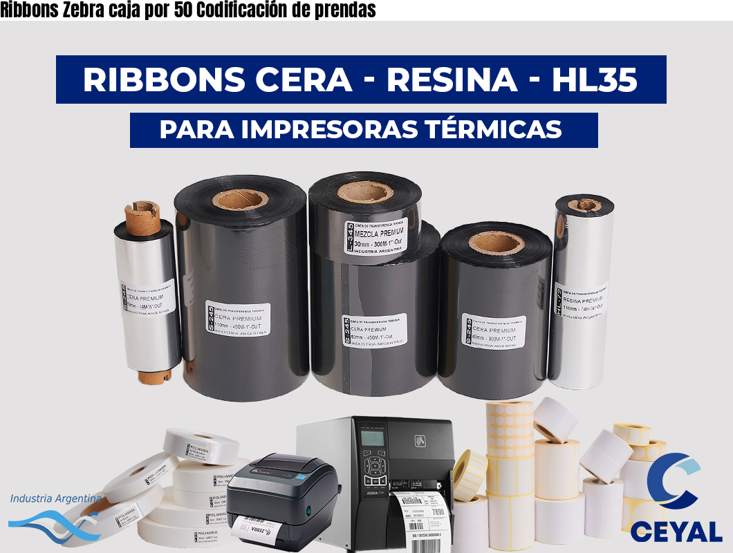 Ribbons Zebra caja por 50 Codificación de prendas