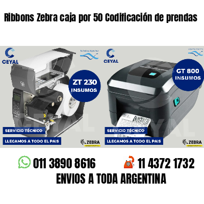 Ribbons Zebra caja por 50 Codificación de prendas