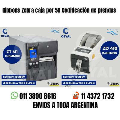Ribbons Zebra caja por 50 Codificación de prendas