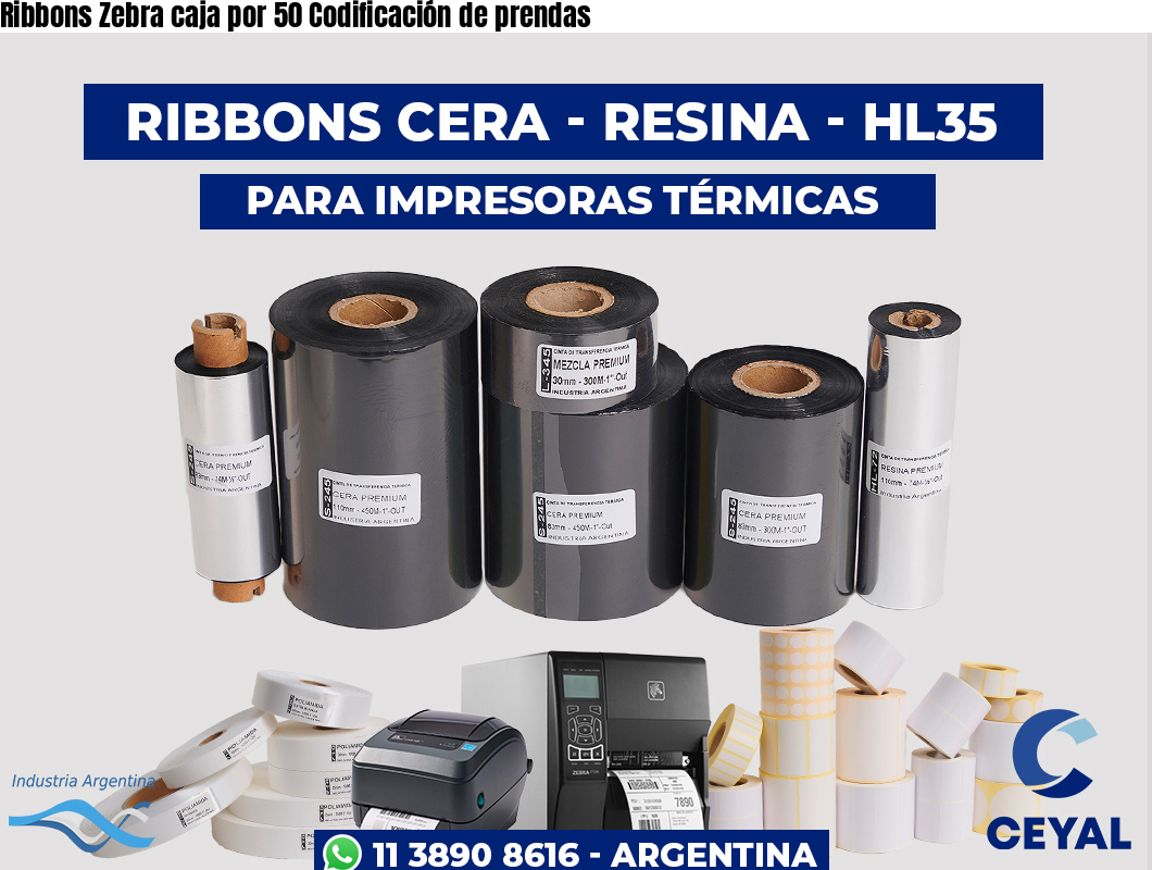 Ribbons Zebra caja por 50 Codificación de prendas