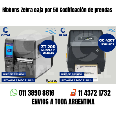 Ribbons Zebra caja por 50 Codificación de prendas