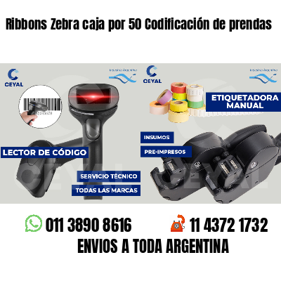 Ribbons Zebra caja por 50 Codificación de prendas