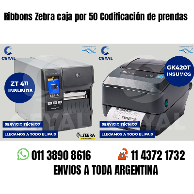 Ribbons Zebra caja por 50 Codificación de prendas