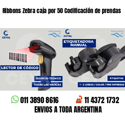 Ribbons Zebra caja por 50 Codificación de prendas
