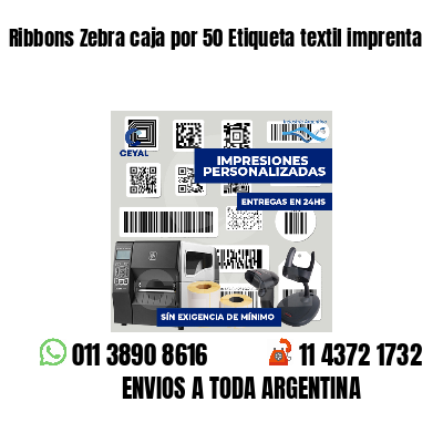 Ribbons Zebra caja por 50 Etiqueta textil imprenta