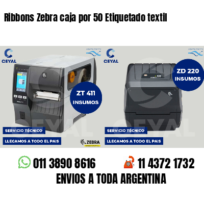 Ribbons Zebra caja por 50 Etiquetado textil