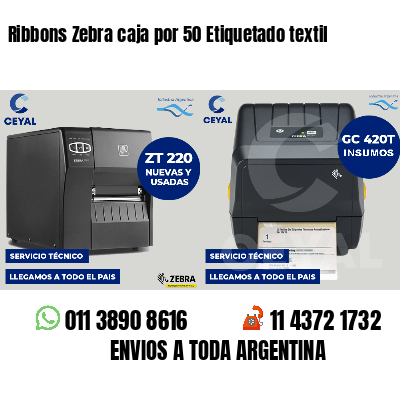 Ribbons Zebra caja por 50 Etiquetado textil