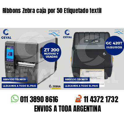 Ribbons Zebra caja por 50 Etiquetado textil
