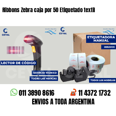 Ribbons Zebra caja por 50 Etiquetado textil