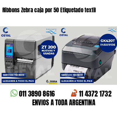 Ribbons Zebra caja por 50 Etiquetado textil