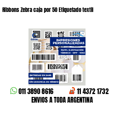 Ribbons Zebra caja por 50 Etiquetado textil