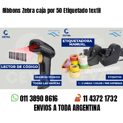 Ribbons Zebra caja por 50 Etiquetado textil