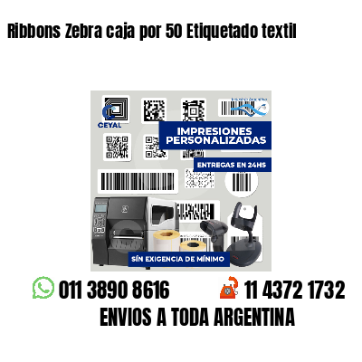 Ribbons Zebra caja por 50 Etiquetado textil