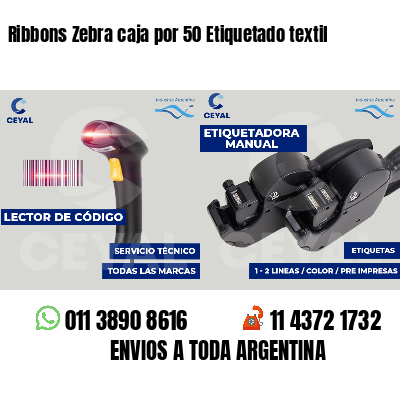 Ribbons Zebra caja por 50 Etiquetado textil