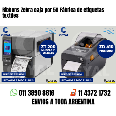 Ribbons Zebra caja por 50 Fábrica de etiquetas textiles