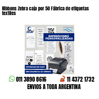 Ribbons Zebra caja por 50 Fábrica de etiquetas textiles