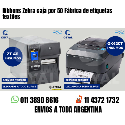 Ribbons Zebra caja por 50 Fábrica de etiquetas textiles