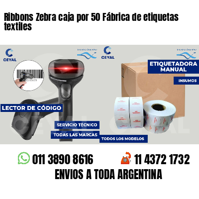 Ribbons Zebra caja por 50 Fábrica de etiquetas textiles
