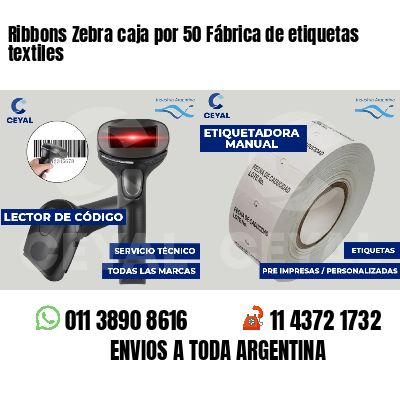 Ribbons Zebra caja por 50 Fábrica de etiquetas textiles
