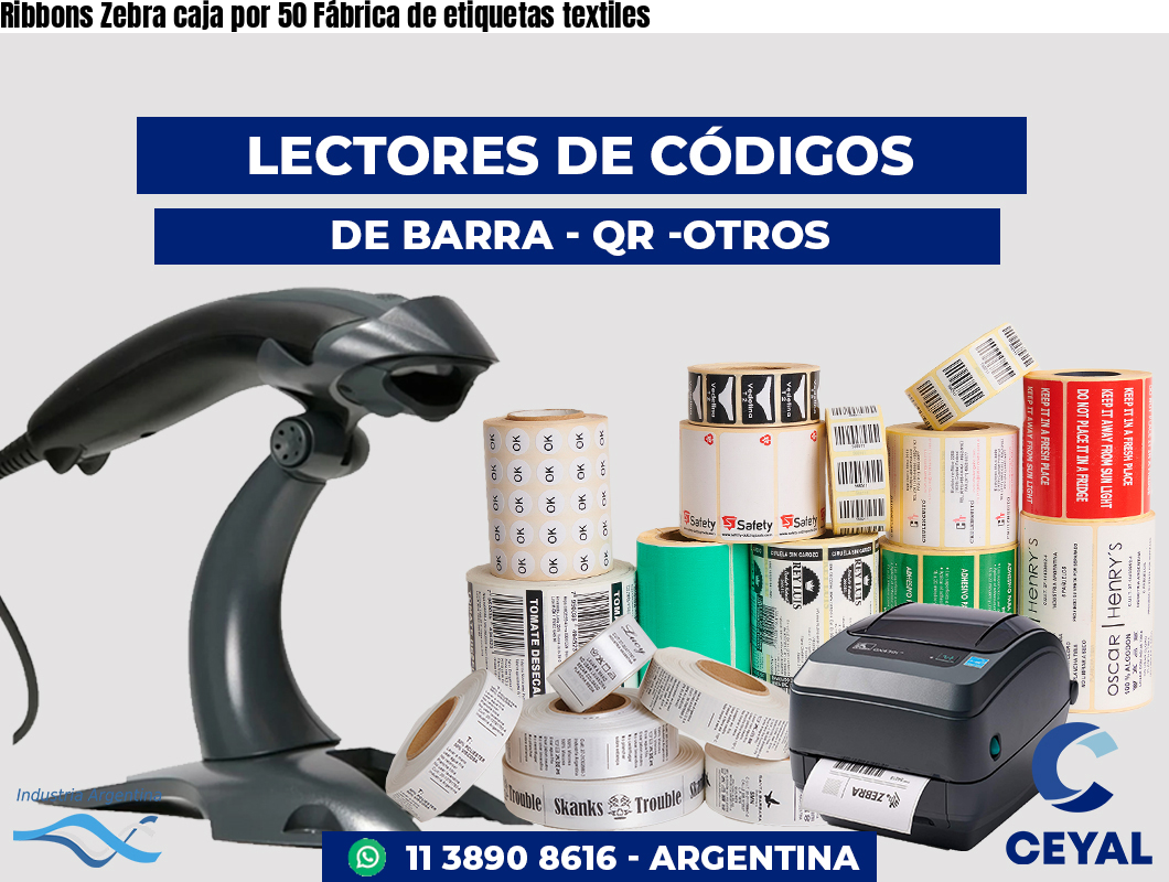 Ribbons Zebra caja por 50 Fábrica de etiquetas textiles
