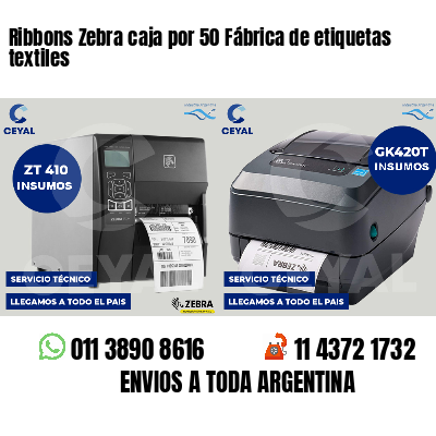 Ribbons Zebra caja por 50 Fábrica de etiquetas textiles