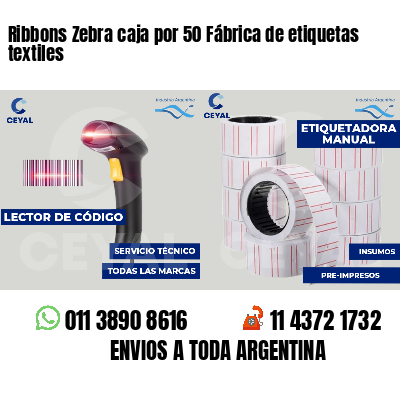 Ribbons Zebra caja por 50 Fábrica de etiquetas textiles