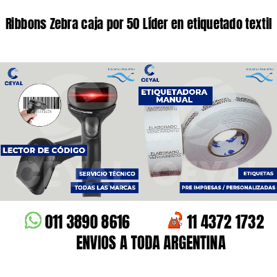 Ribbons Zebra caja por 50 Líder en etiquetado textil
