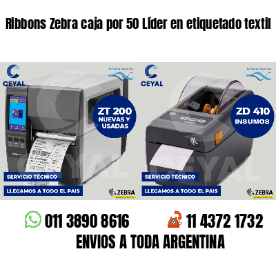 Ribbons Zebra caja por 50 Líder en etiquetado textil