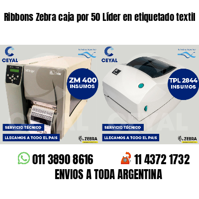 Ribbons Zebra caja por 50 Líder en etiquetado textil
