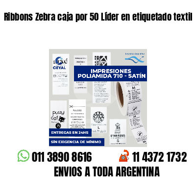 Ribbons Zebra caja por 50 Líder en etiquetado textil