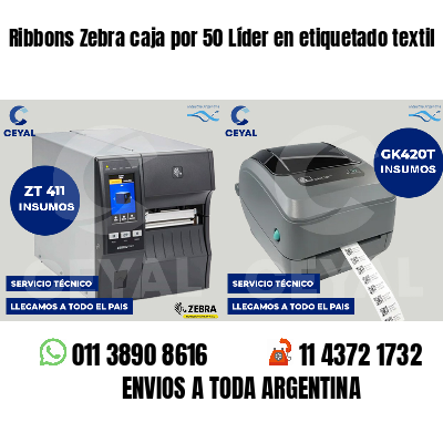 Ribbons Zebra caja por 50 Líder en etiquetado textil