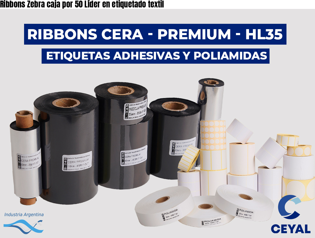 Ribbons Zebra caja por 50 Líder en etiquetado textil