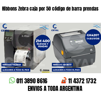 Ribbons Zebra caja por 50 código de barra prendas