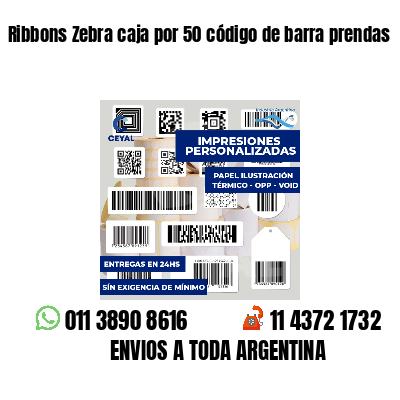 Ribbons Zebra caja por 50 código de barra prendas