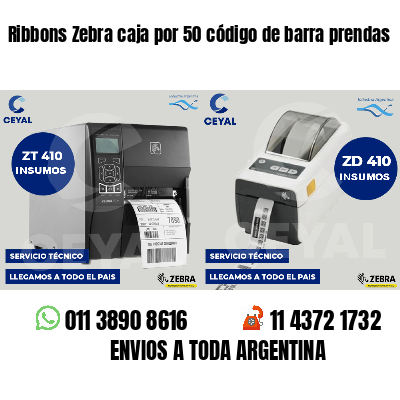 Ribbons Zebra caja por 50 código de barra prendas