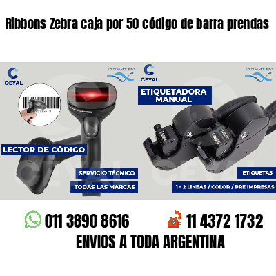 Ribbons Zebra caja por 50 código de barra prendas