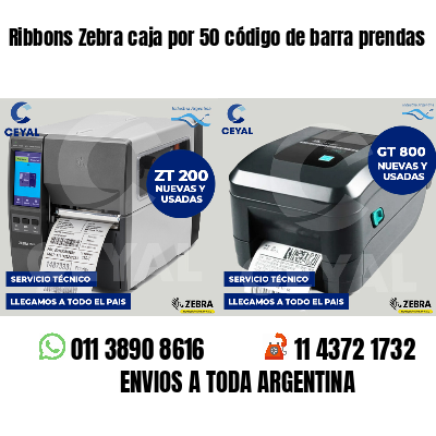 Ribbons Zebra caja por 50 código de barra prendas