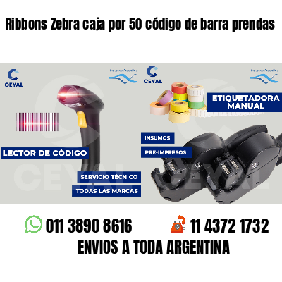 Ribbons Zebra caja por 50 código de barra prendas