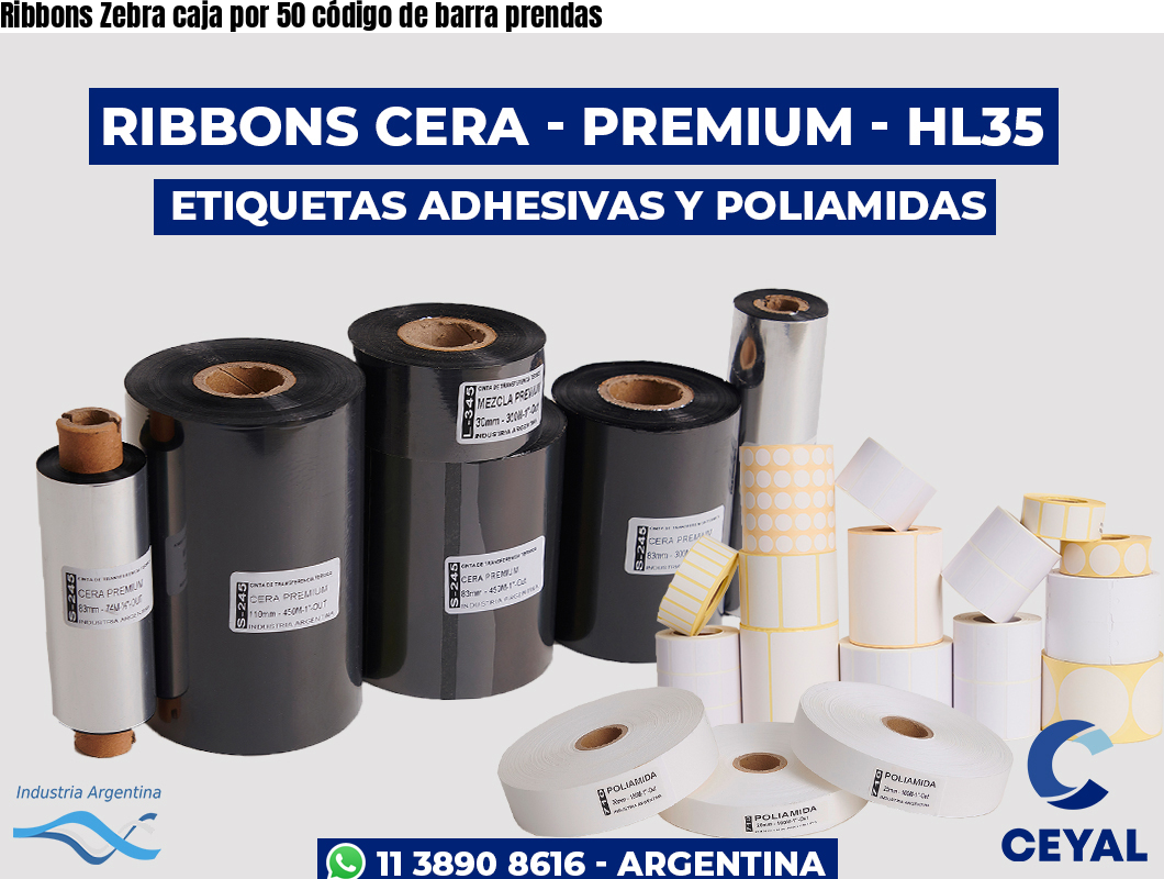 Ribbons Zebra caja por 50 código de barra prendas