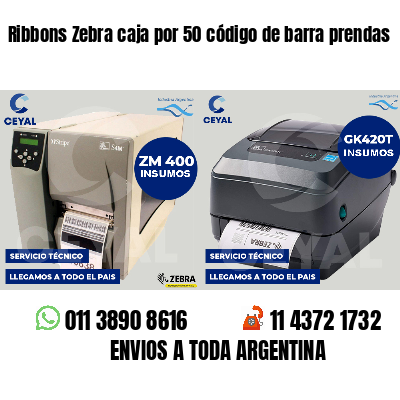 Ribbons Zebra caja por 50 código de barra prendas