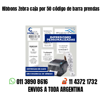 Ribbons Zebra caja por 50 código de barra prendas