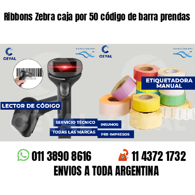 Ribbons Zebra caja por 50 código de barra prendas
