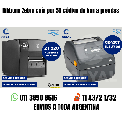 Ribbons Zebra caja por 50 código de barra prendas