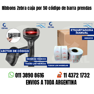 Ribbons Zebra caja por 50 código de barra prendas