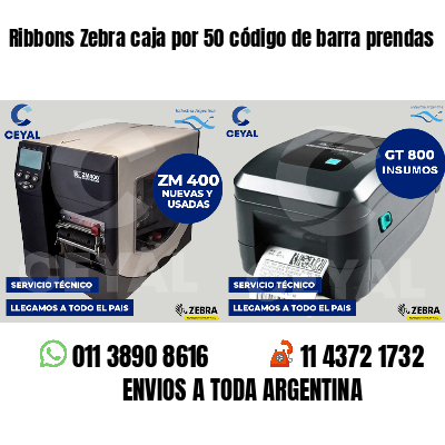 Ribbons Zebra caja por 50 código de barra prendas