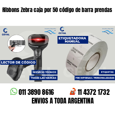 Ribbons Zebra caja por 50 código de barra prendas